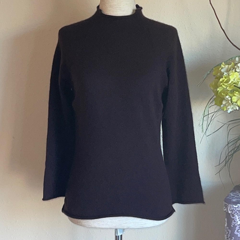 Autum Cashmere Burgundy Mock neck Long S. Sweater